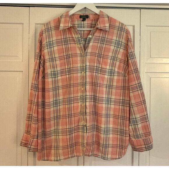 Lauren Jeans Co. pink plaid button down 2x - Picture 2 of 10